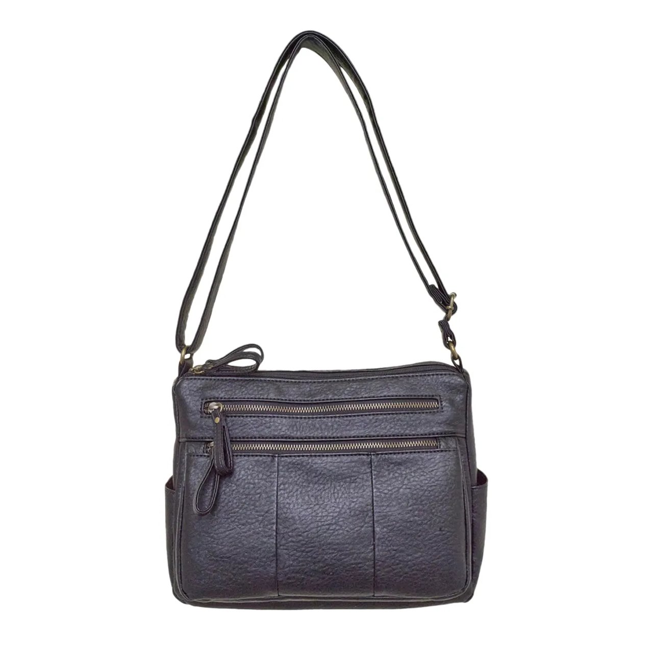 Women's Double Zip Shoulder Bag