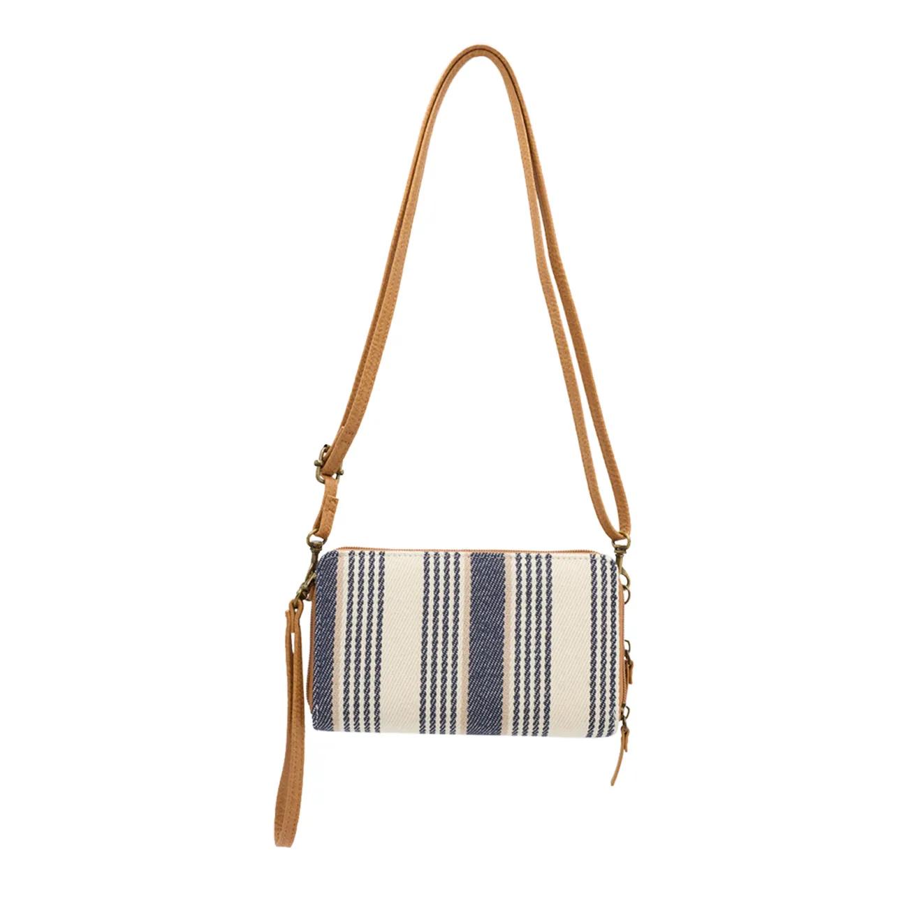 Women's Stripe Wallet On A String Bag