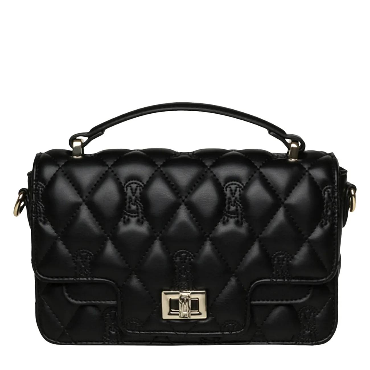 Women's Quilted Top Handle Bag Black