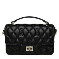 Women's Quilted Top Handle Bag Bone BLACK SYN 0 view