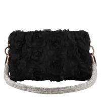 Women's Blossom Floral Lace Pouch Clutch BLACK view