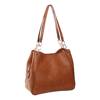 Triple Compartment Shoulder Bag BROWN view