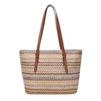 Women's Woven Stripe Tote Bag BROWN/MULTI view