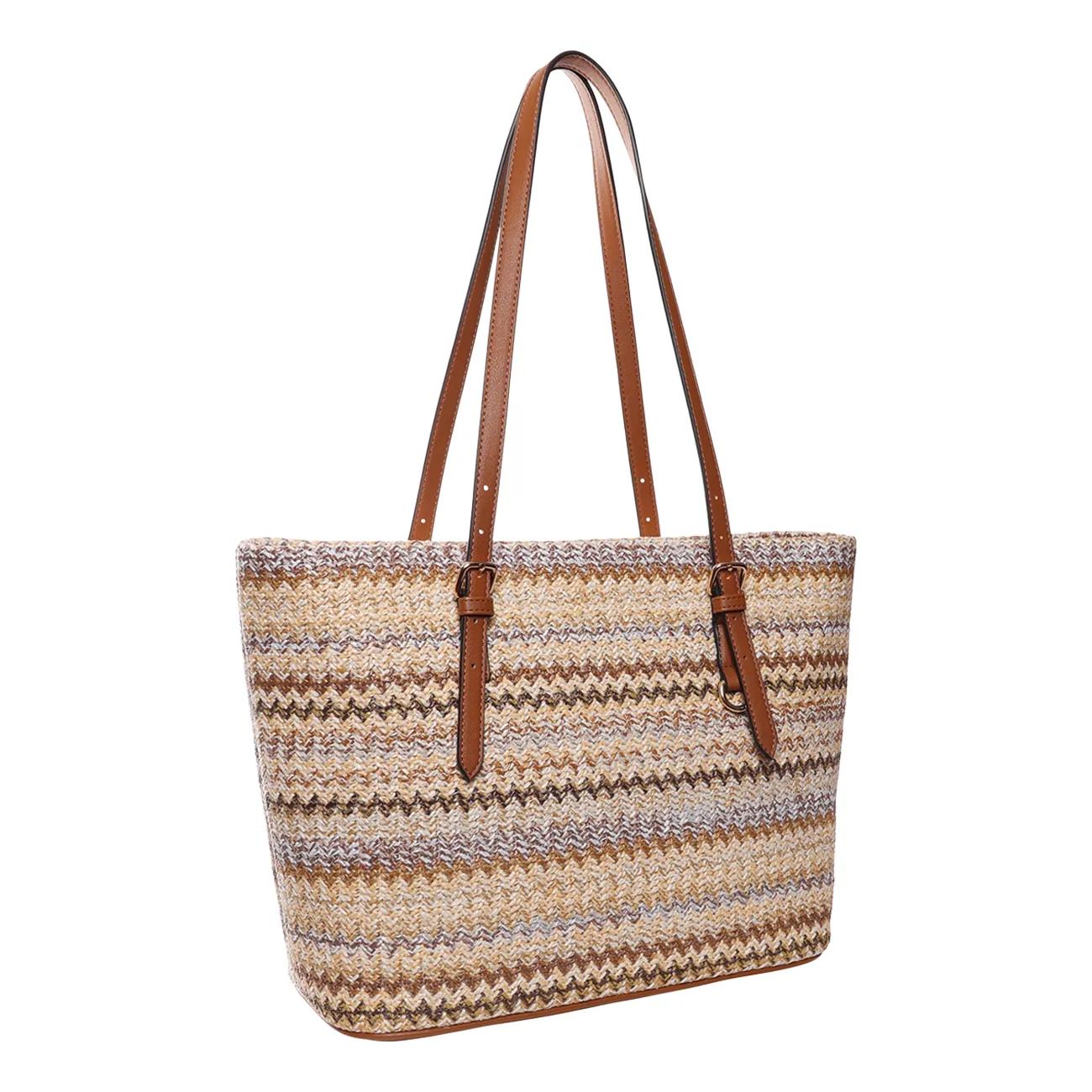 Women's Woven Stripe Tote Bag