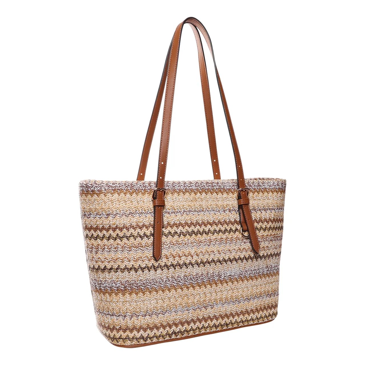 Women's Woven Stripe Tote Bag