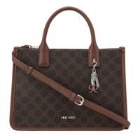 Women's Emberly Satchel Bag BROWN LOGO/CHESTNUT view
