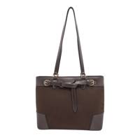 Women's Long Shoulder Tote Bag CHOCOLATE view