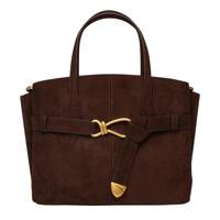 Women's BJoplin Fauz Suede Satchel Chocolate Brown view