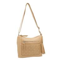 Women's Woven Crossbody Bag CAMEL view