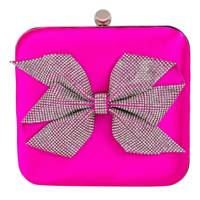 Women's Blakely Structured Bow Square Minaudiere HOT PINK view