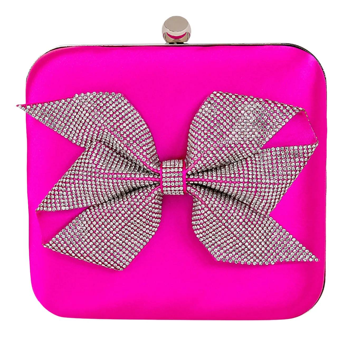 Jewel Badgley Mischka Women's Blakely Structured Bow Square Minaudiere