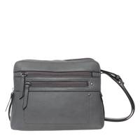 Front Zip Crossbody Bag STEEL BLUE view