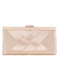Basket Weave Evening Clutch GOLD view