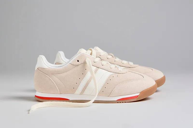 A side view of the Revival Suede/Leather Lace-Ups in parchment/egret. Shop Lace-Ups.