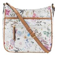 Women's Multi Zip Floral Crossbody TAN/MULTI COLOR FLORAL view