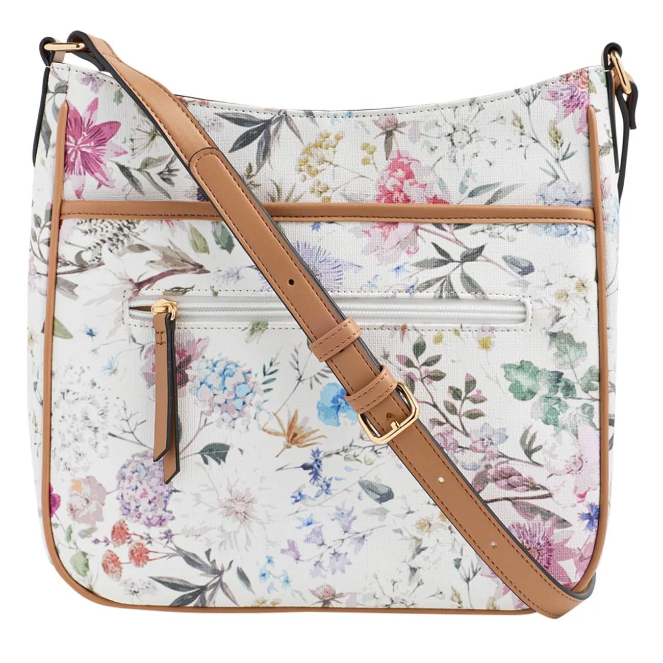Kelly & Katie Women's Multi Zip Floral Crossbody