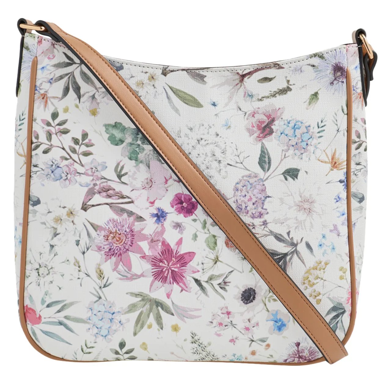 Women's Multi Zip Floral Crossbody
