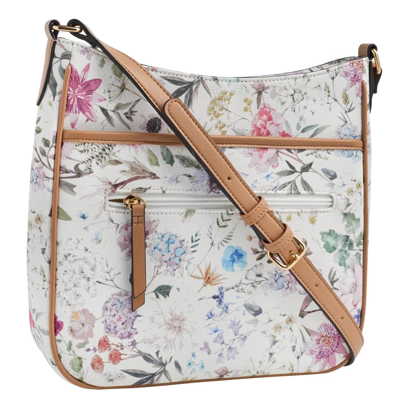 Women's Multi Zip Floral Crossbody