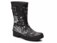 Eastlake Tillie Mid Rain Boot - Women's Black Floral Print view