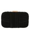 Women's Cleo Minaudiere Evening Clutch BLACK SATIN view
