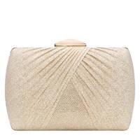 Princess Pleat Clutch GOLD GLITTER view