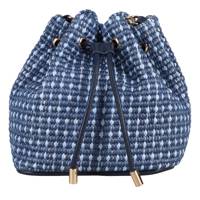 Women's Celine Bucket Bag Blue Raffia view