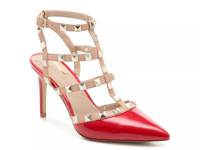 Liraven Pump Red Faux Patent view