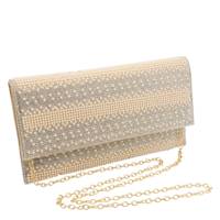 Women's Beaded Flap Evening Clutch CHAMPAGNE  view