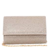 Foldover Rhinestone Clutch Gold view