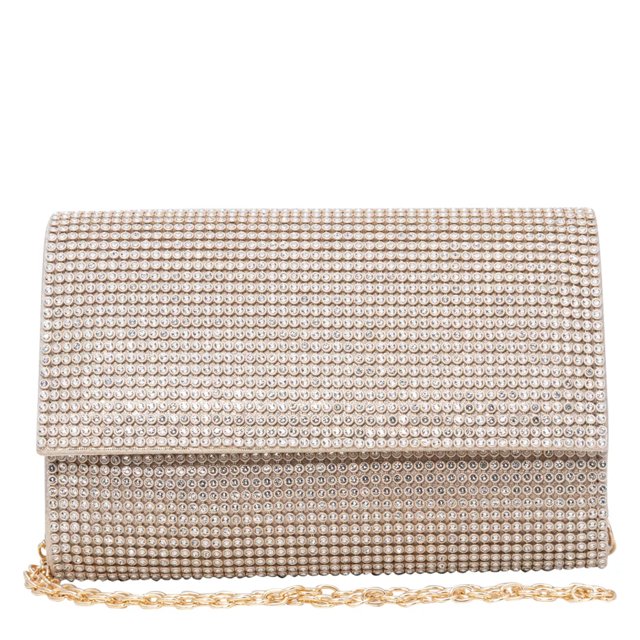Foldover Rhinestone Clutch