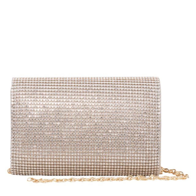 Foldover Rhinestone Clutch