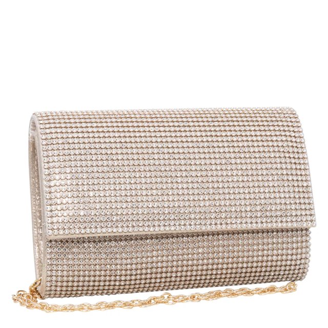 Foldover Rhinestone Clutch