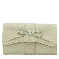 Foldover Rhinestone Clutch Gold view