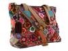 Applique Leather Shoulder Bag Multicolor Geometric/Stripes view