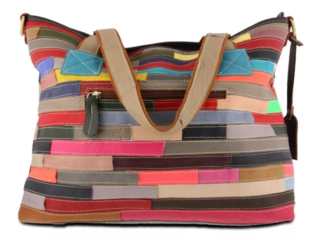 Applique Leather Shoulder Bag