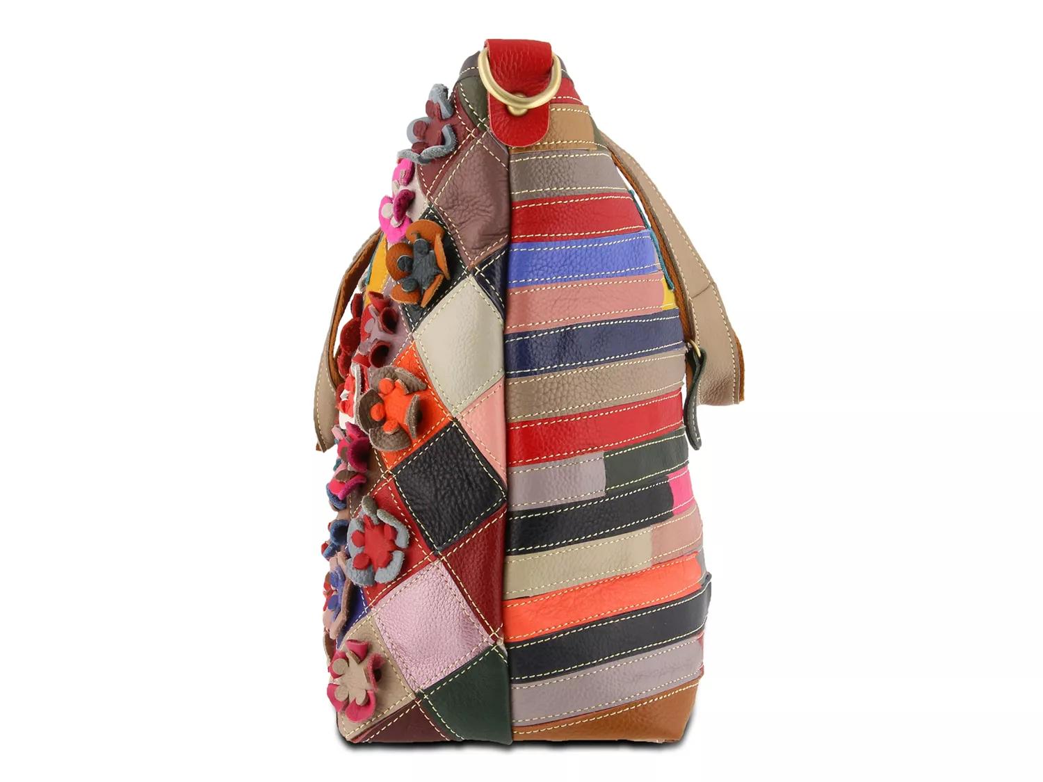 Applique Leather Shoulder Bag