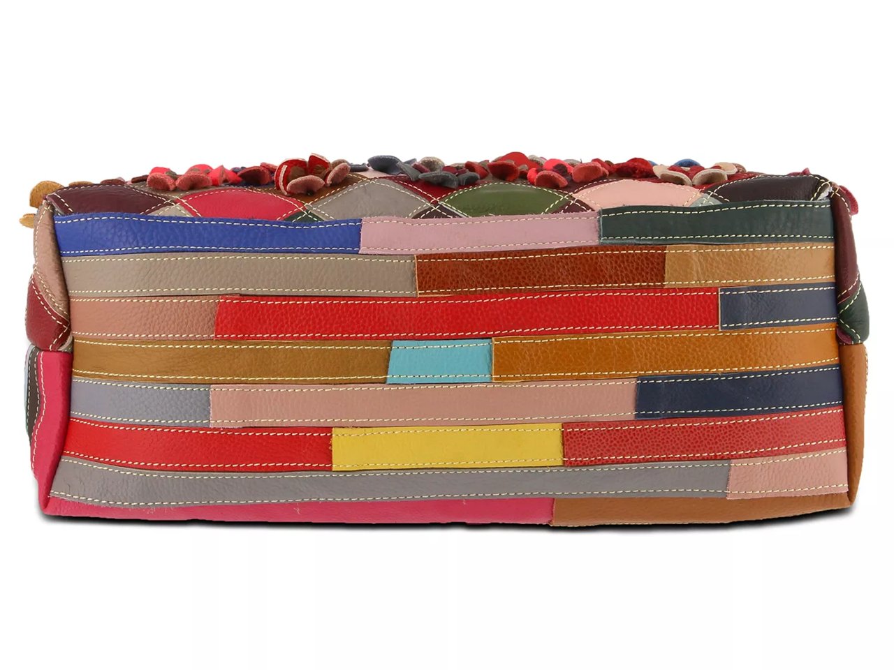 Applique Leather Shoulder Bag