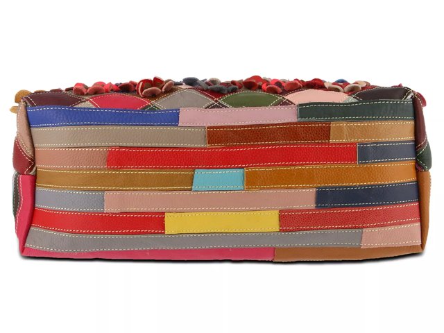 Applique Leather Shoulder Bag