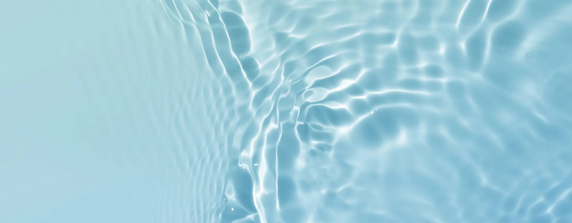 A clear blue water background.