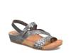 Gianetta Wedge Sandal Pewter Metallic Snake Print view