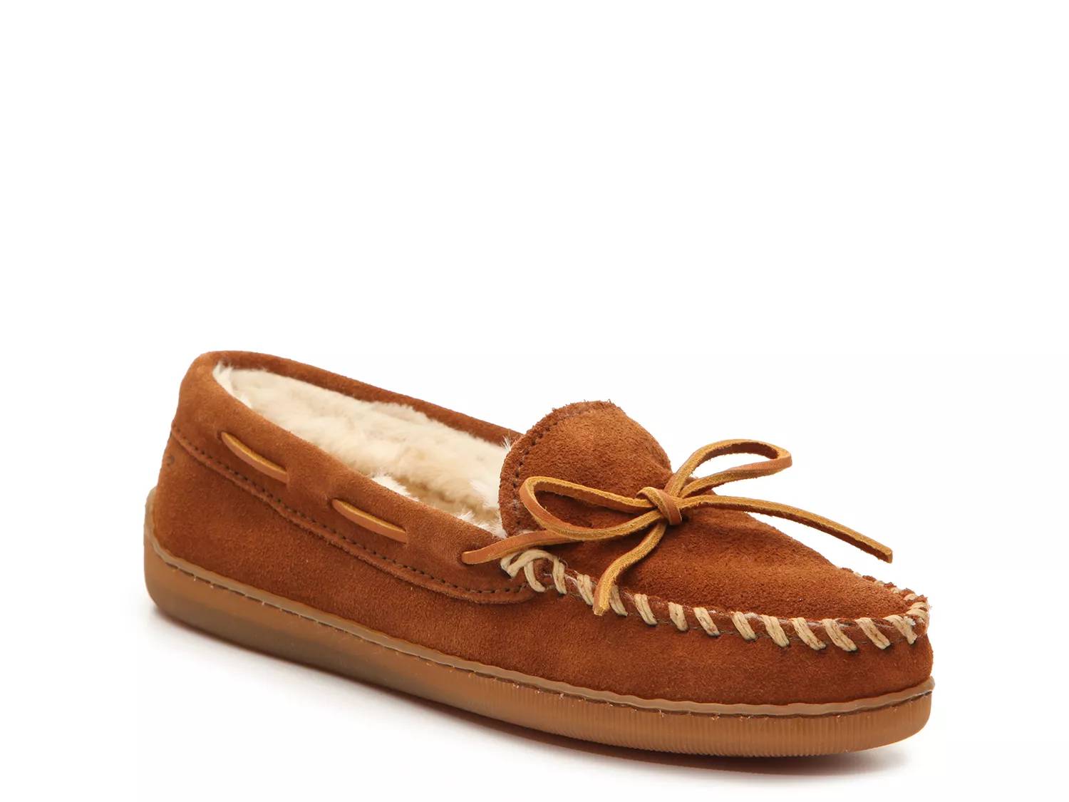 Pile Lined Hard Moccasin Slipper - Women's