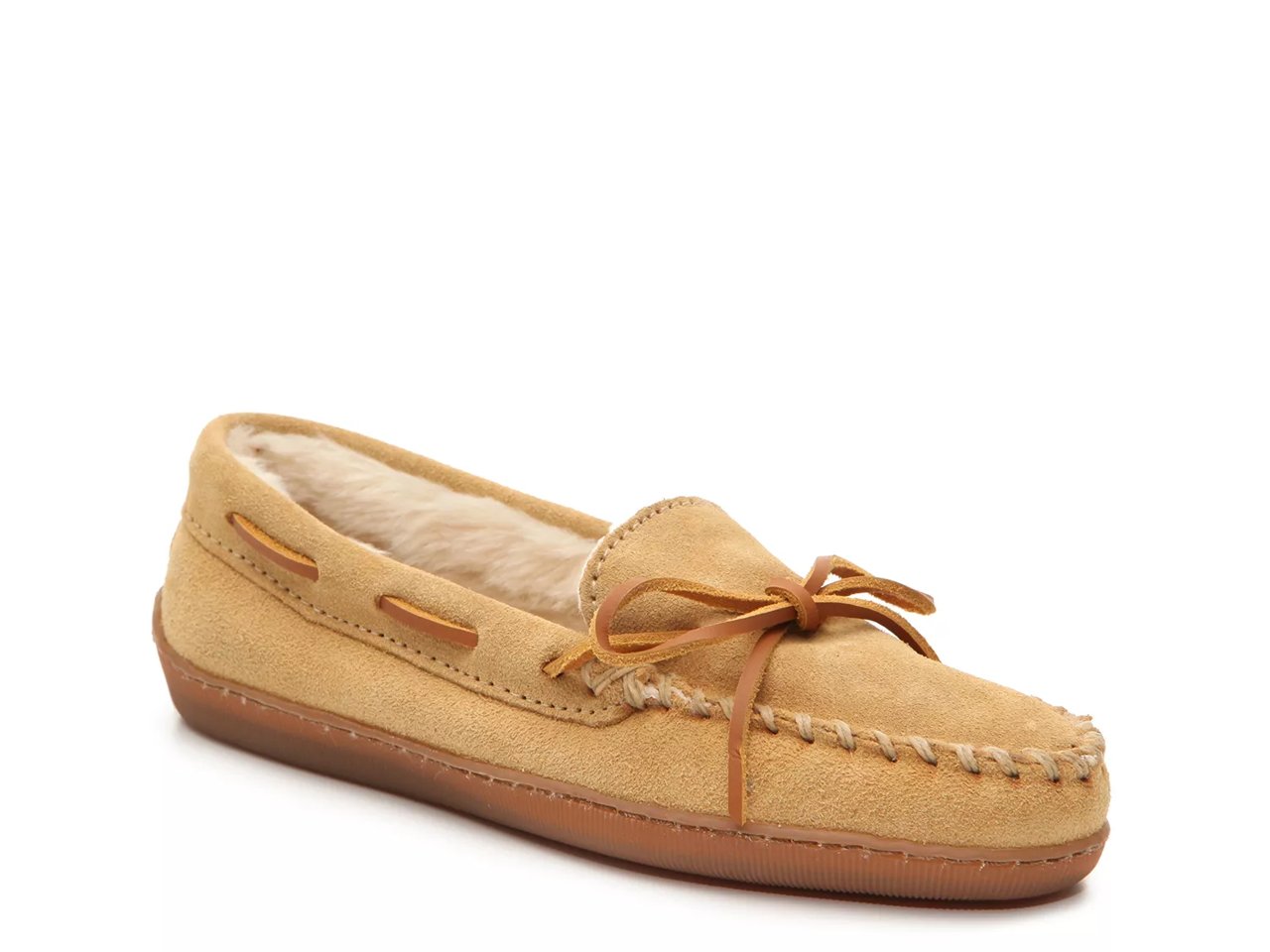 Pile Lined Hard Moccasin Slipper - Women's
