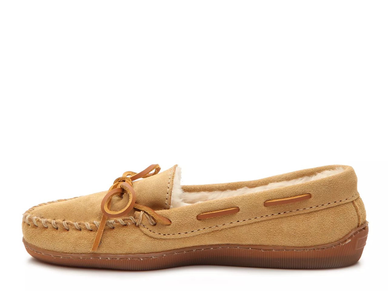 Pile Lined Hard Moccasin Slipper - Women's