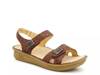 Vienna Wedge Sandal Brown Embossed Leather view