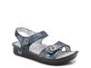Vienna Wedge Sandal Blue/Purple Crackled Suede view