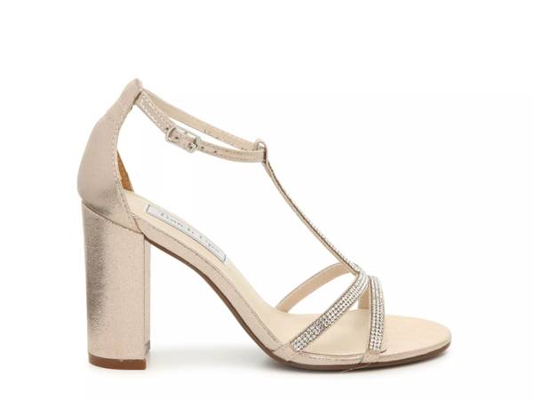 Click to shop Gold Block Wedding Heels.