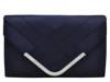 Woven Satin Clutch Navy view