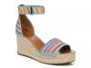 Clemens Espadrille Wedge Sandal Multicolor Rainbow Raffia/Leather view