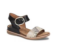 Bali Wedge Sandal Black/Taupe Snake Print Leather view