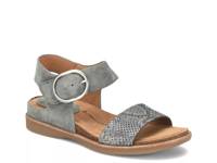 Bali Wedge Sandal Slate Blue Snake Print Leather/Suede view
